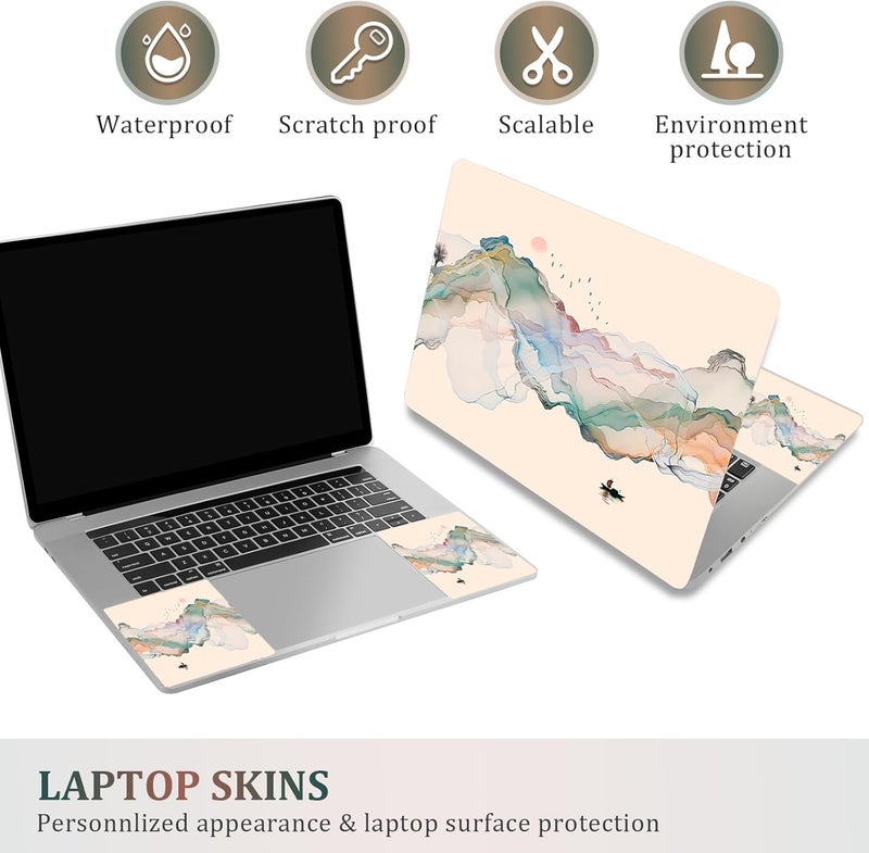 Lauspuck Laptop Notebook Skin Sticker Cover Decal, 12 13 13.3 14 15 15.4 15.6 inch Laptop Vinyl Skin Sticker Cover Art Protector Decal Universal, Ink Mountain - Image 2